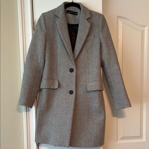 Zara Gray Wool-Blend Blazer Timeless Tailored Design